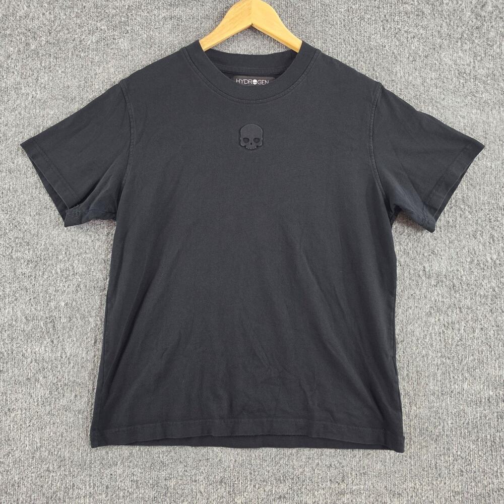 Hydrogen Shirt Mens Medium Hydrogen H2J Skull Tee Black Luxury Sportswear Street